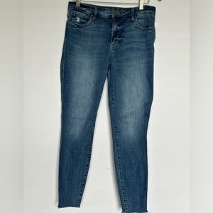 KUT FROM THE KLOTH Fab Ab High Rise Raw Hem Ankle Donna Skinny Jeans - Womens 8